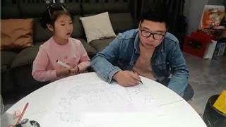 亲子绘画《中国加油》